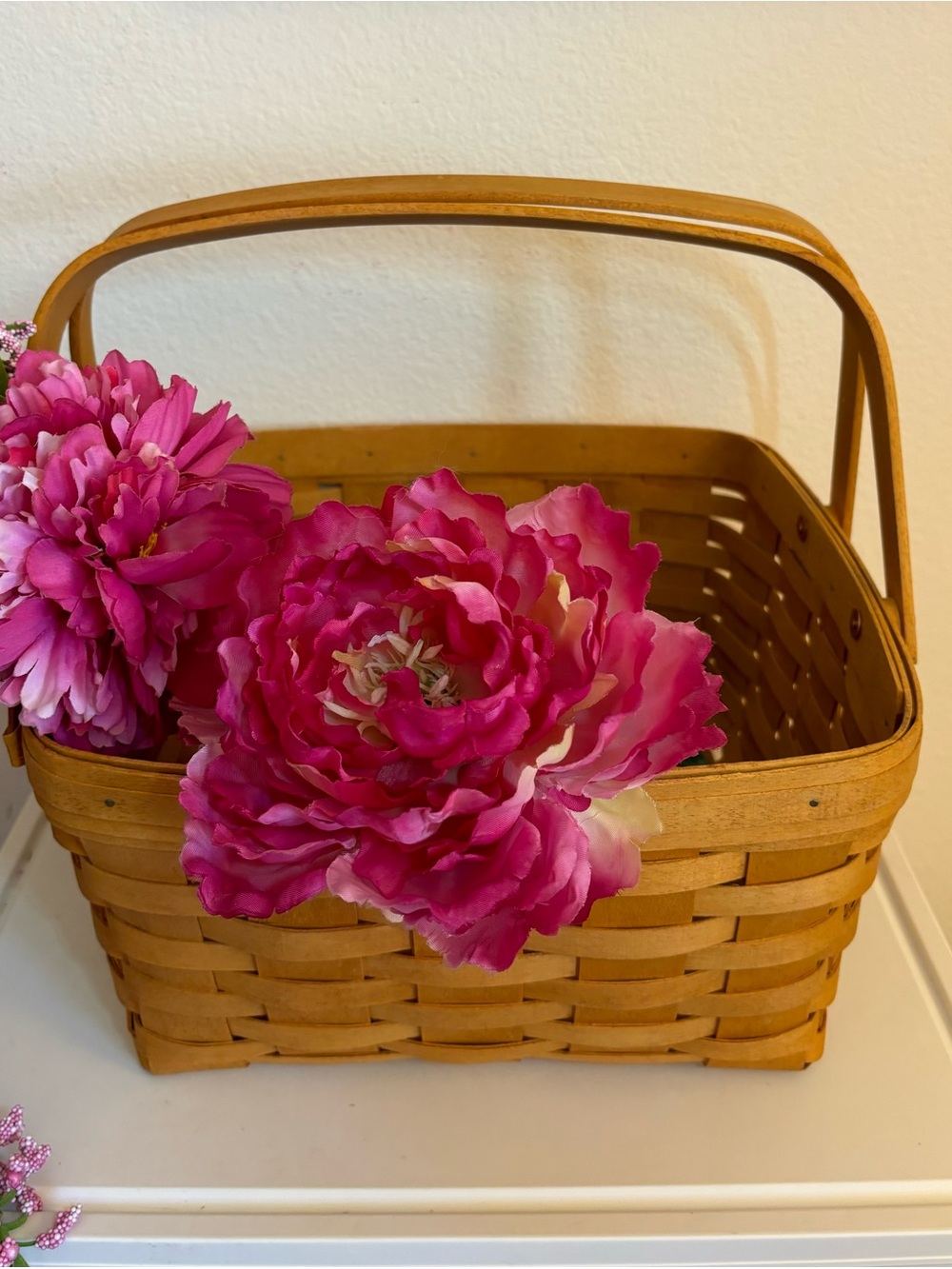 Vintage 1995 Longaberger Square Cake Basket, Swing Handles, 12”x12”x6.25”